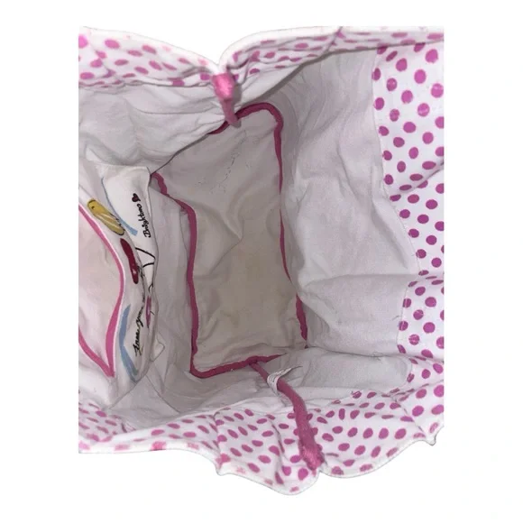 Brighton White Canvas Tote with Red Heart Graphic and Pink Accents - Picture 4 of 5